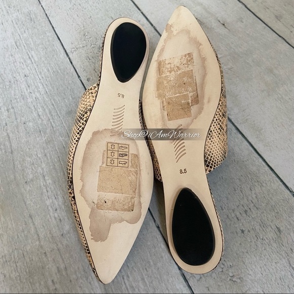 Paige NWOT leather snakeskin pointed toe mules *shop@iamwarrior - Picture 9 of 11